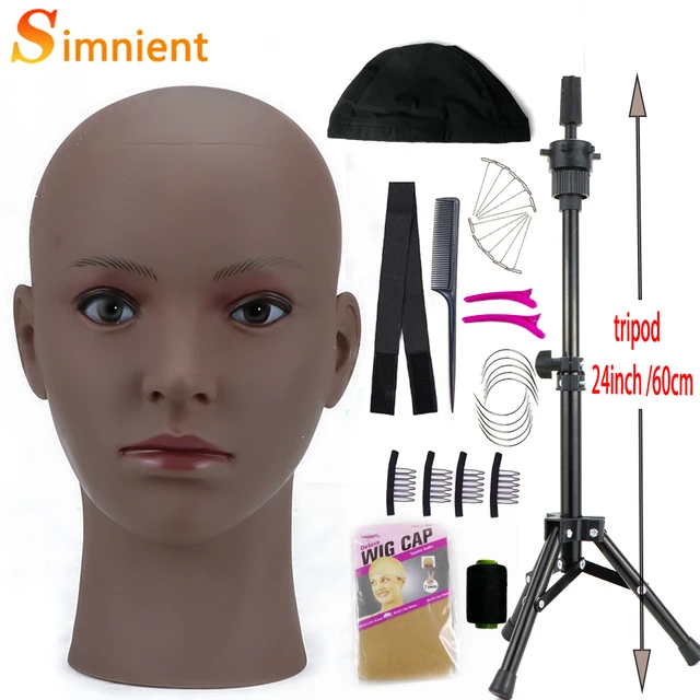 Adjustable Wig Tripod Canvas Head  Mannequin Head Wig Tripod Stand -  Training - Aliexpress