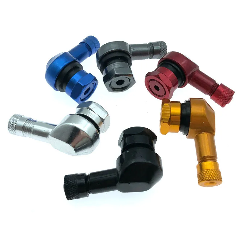 Tige de Valve de pneu de roue sans chambre à air de voiture en aluminium,  quatre boulons avec capuchons anti-poussière, roues de haute qualité,  couleur titane bleu rouge argent or - AliExpress