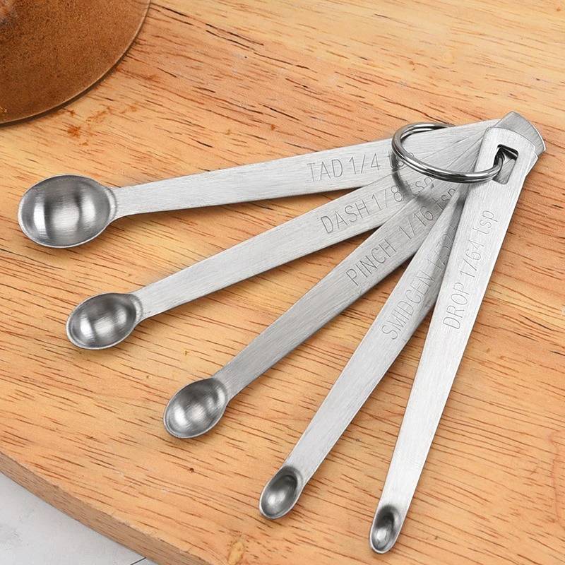 5pcs/Set Mini Stainless Steel Measuring Spoons Baking Kitchen Seasoning Multiple Size