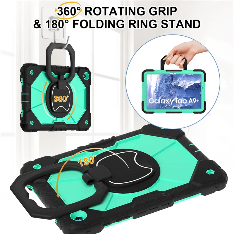 Capa de Tablet Anel de Mão para Samsung Galaxy Tab Rotação 360 a9 8.7 Case a8 10.5 s7 s8 11 Plus 12.4 2023 - Imagem 5