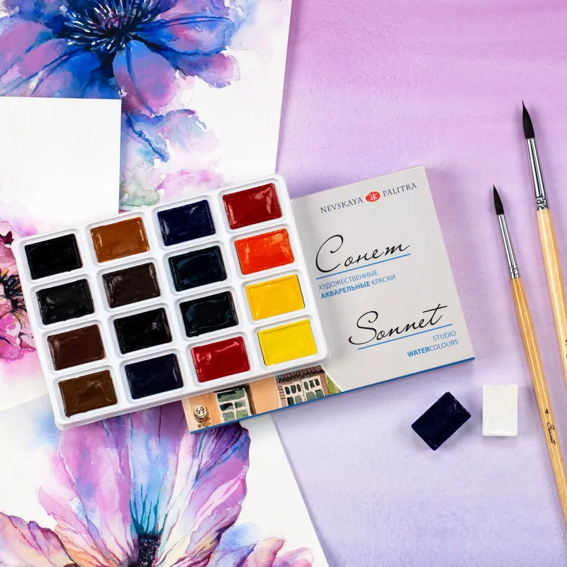 White Nights Solid Watercolor Paint Set – Vibrant Artist-Grade Pigments in Assorted Color Options