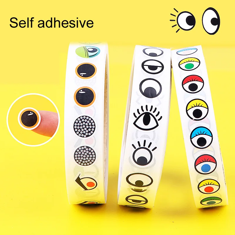 1000Pcs/Roll Cartoon Eyes Nose Mouth Stickers With Self Adhesive Children\'s Handmade DIY Creative Materials Decoration