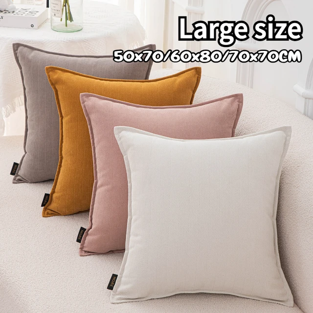 Housse de coussin grande taille 50x1 0/60x80/70x70CM, taie d'oreiller à rayures, taille solide, décoration de maison 1
