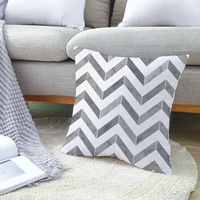 45x45cm Ins Black and White Geometric Decorative Pillowcase Polyester Throw Pillow Case Striped Geometric Pillowcase kussensloop 2