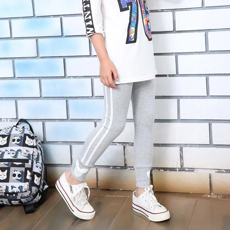 Girls Pants Girls Trousers Kids Pants Spring Autumn Girls Leggings Side Stripe Children Skinny