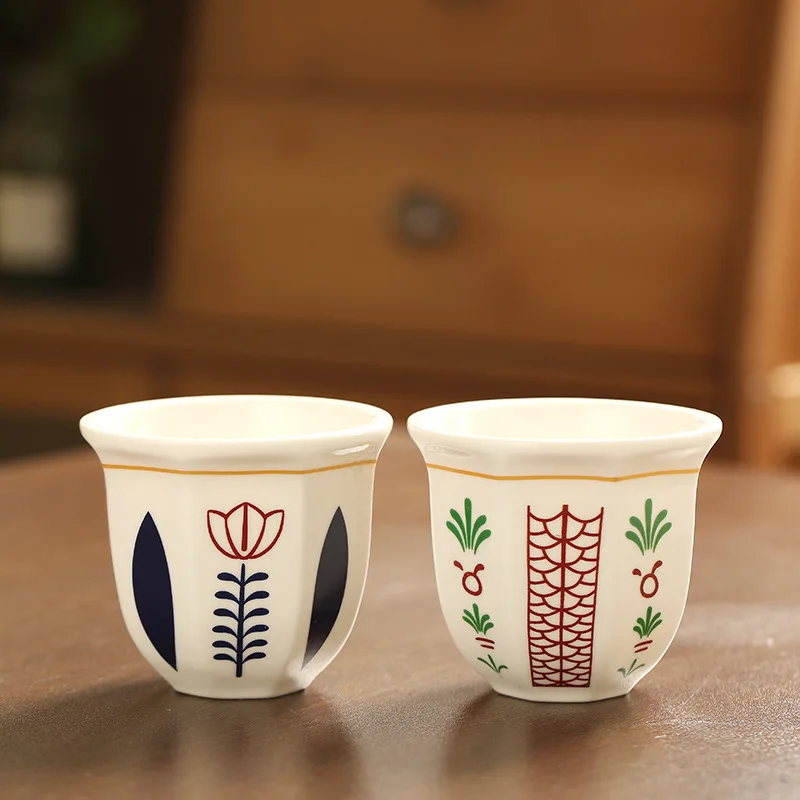 180ml/250ml Coffee Cup Hand Held Espresso Cup Vintage Middle Eastern Ceramics Candle Porcelain for Household New Pottery Tea Cup - Image 3