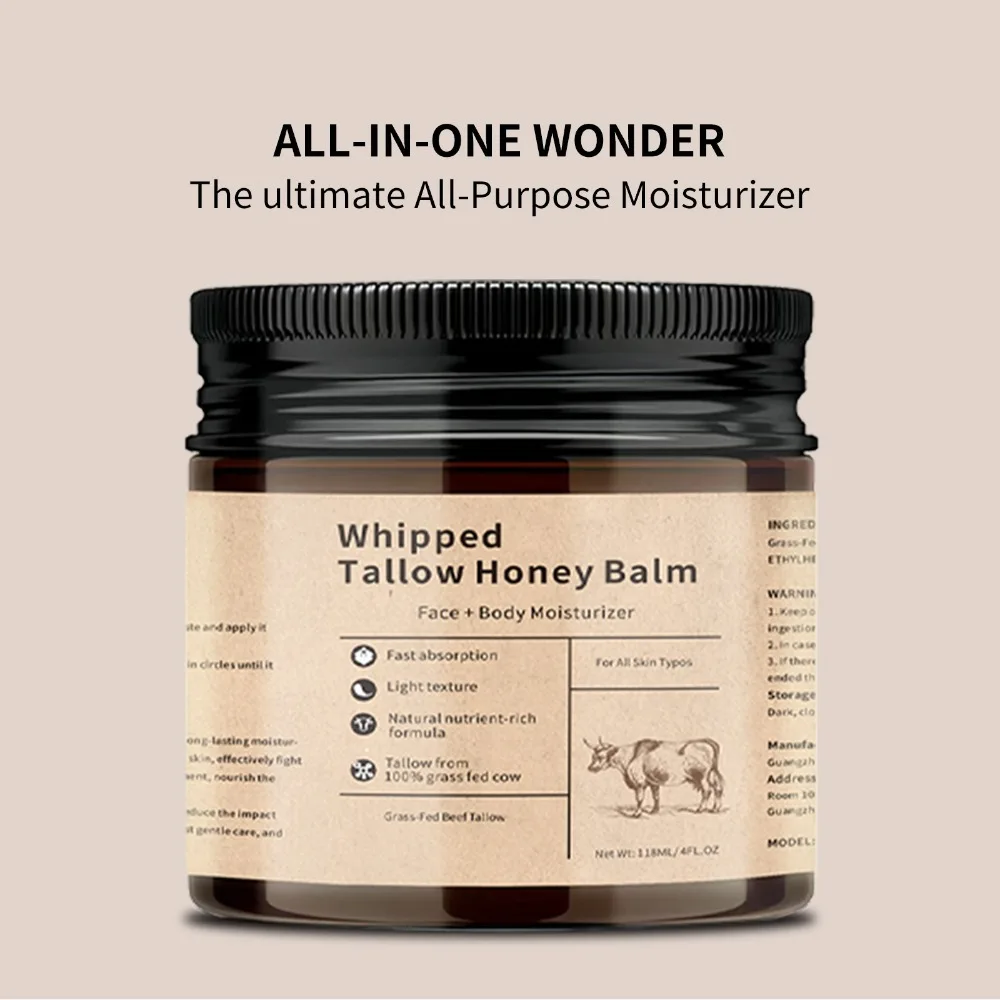 Hydrating Beef Tallow Honey Balm Rejuvenating Improve Rough Tallow Face Moisturizer Non Greasy Face Cream Whole Body Care