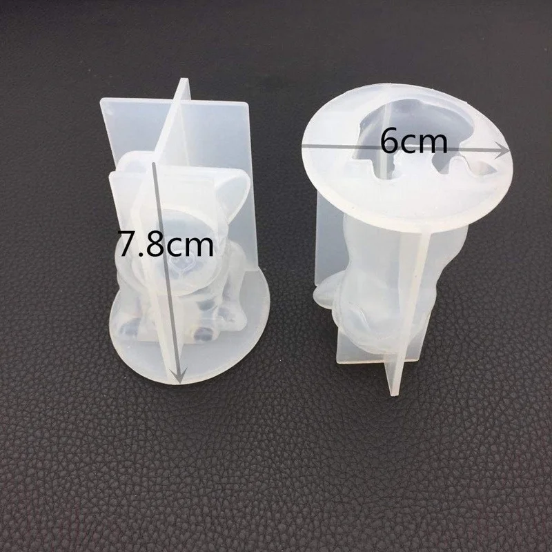 Crystal Epoxy Mould 3D French Bulldog Silicone Chocolate Shaped Dessert Decoration Baking Accessories