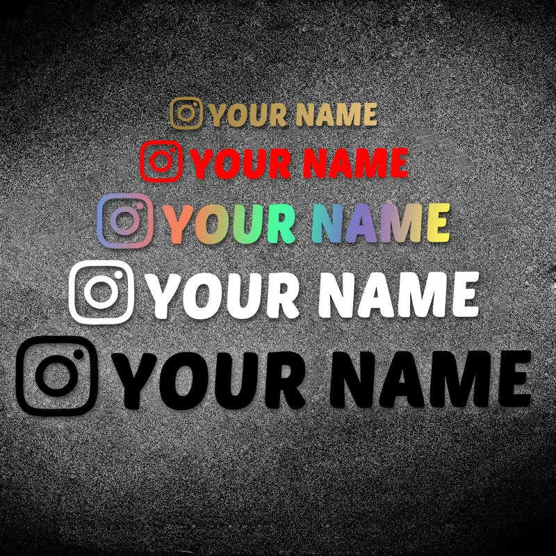 1 unidad personalizada con su nombre, logotipo de redes sociales, pegatina para motocicleta, autoadhesiva, impermeable, ventana de coche, Scooter, carrocería, calcomanía de vinilo para vehículo