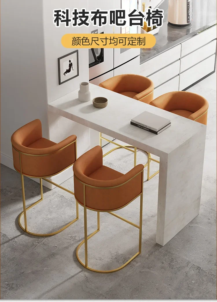 Nordic Design Home Bar Chair Ergonomic Bar Chairs Accent Desk Luxury Bar Chairs High Counter Stool Cadeira Alta Salon Furniture