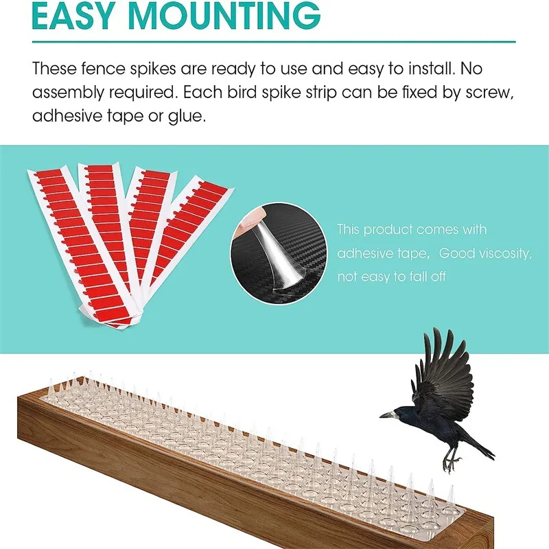 Pet fence barrier Spikes Repeller Cat Plastic Bird Repellent Anti Pigeon Anti-bird Squirrel Garden Fences Control Transparent Spikes