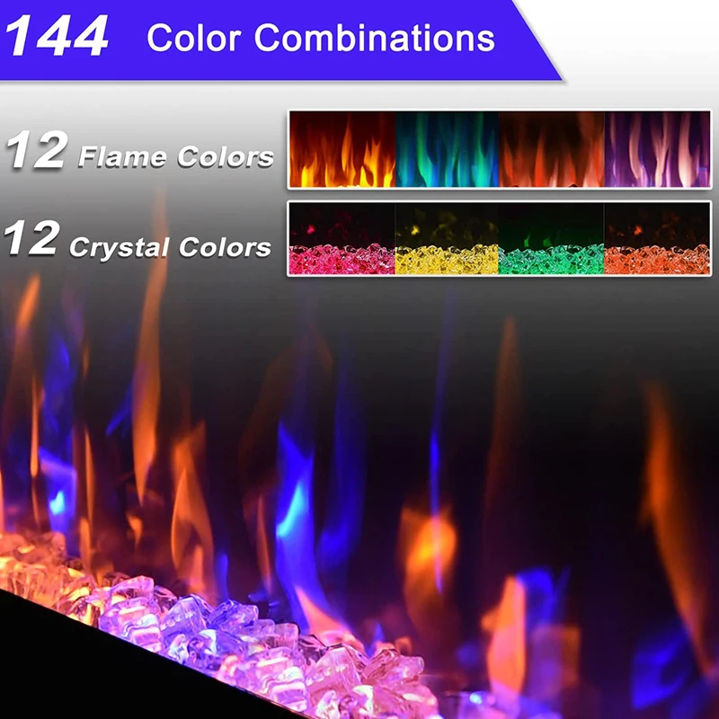New 3D Electric Fireplaces Home Heater Indoor Stoves Recessed Wall Mounted Decor Flame Electric Fireplaces 31"36"43"50"60"72"