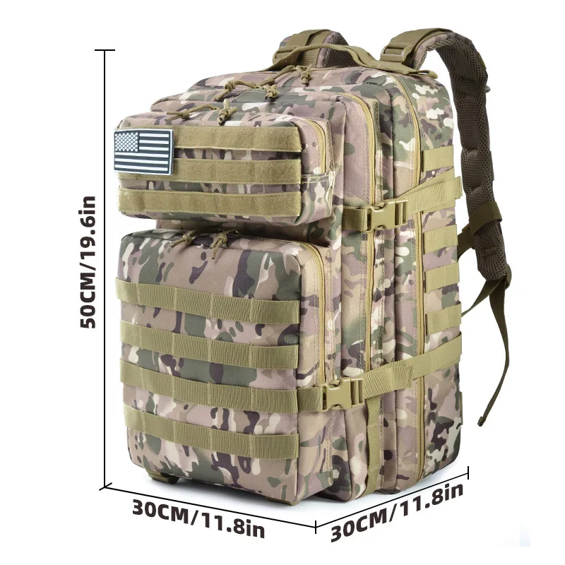 50L Tactical Backpack 3 Day Assault Pack Molle Bag Mochilas Man