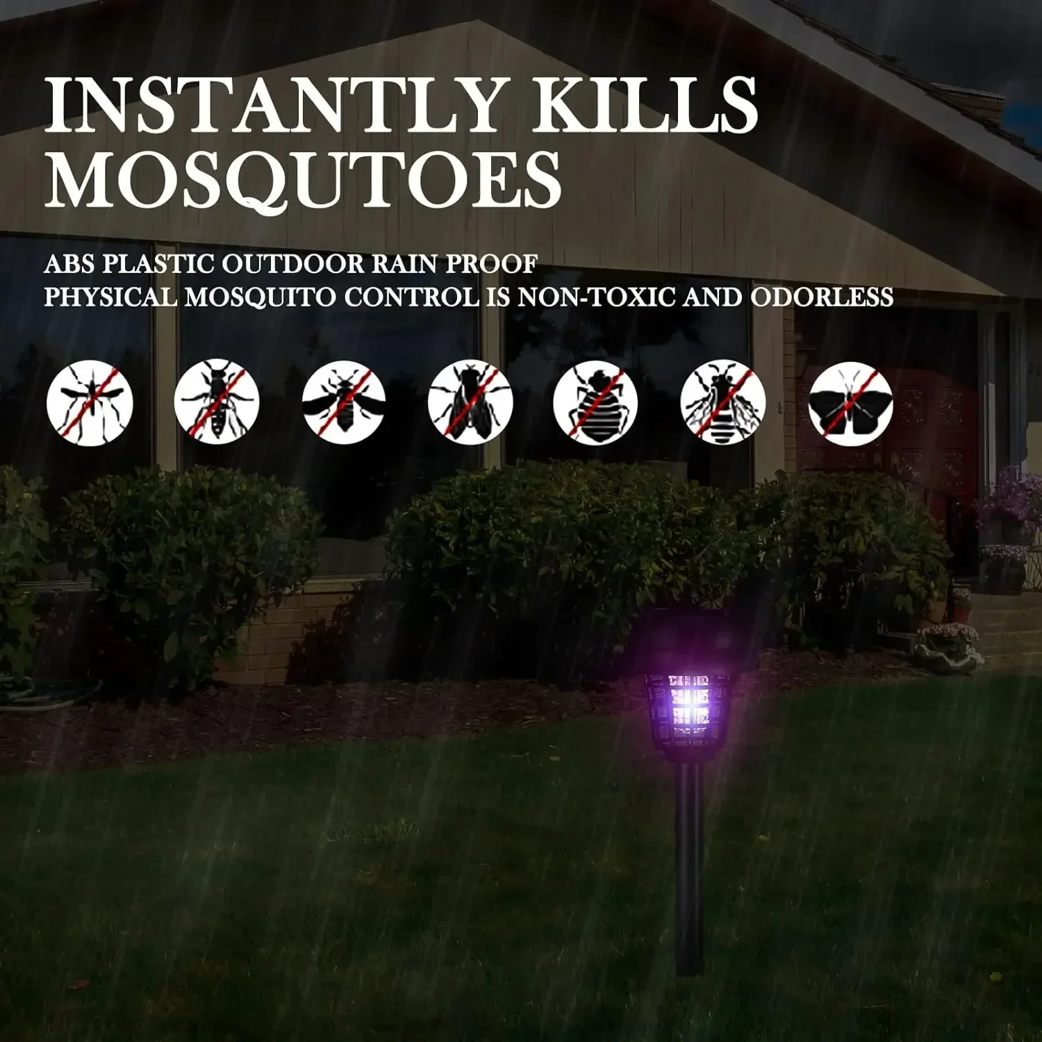 Solar Mosquito Killer Lamp Home Garden Waterproof Mosquito Repeller Outdoor Camping Electric Artifact Lighting