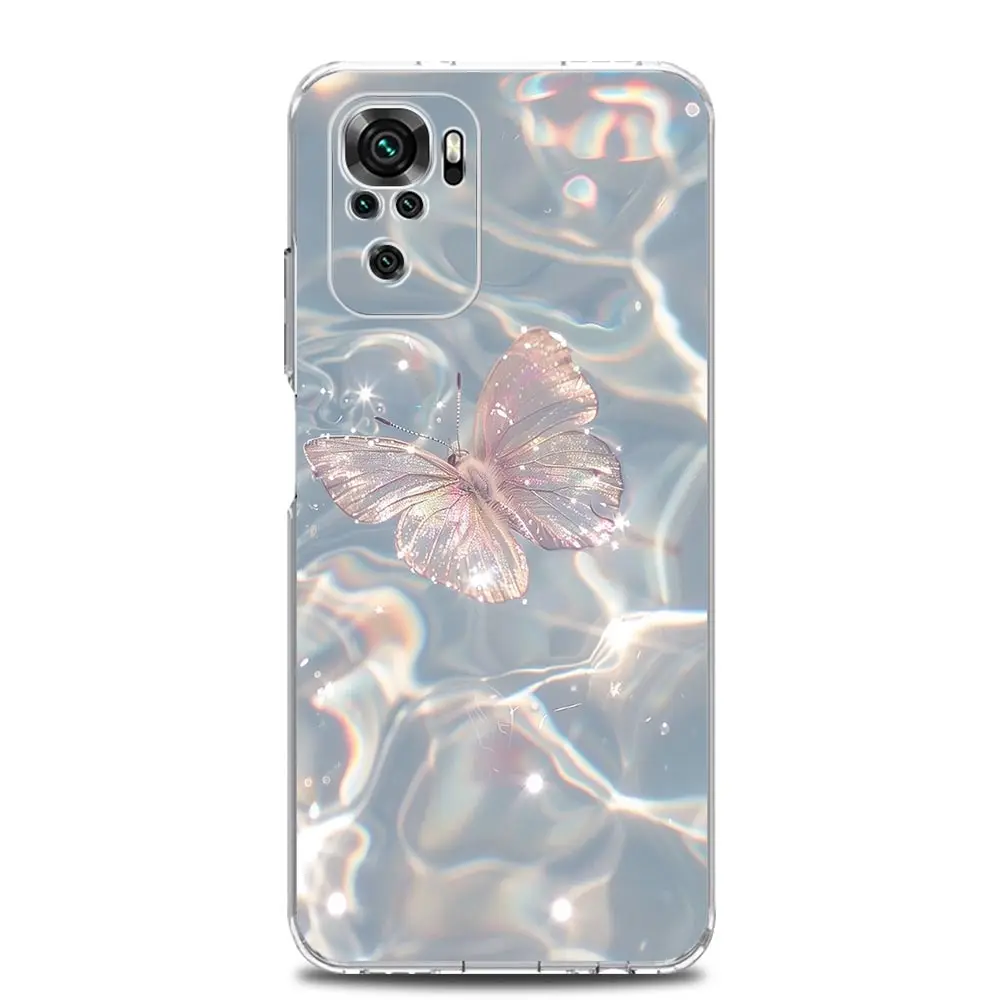 Blue Butterfly Ocean Waves Soft TPU Phone Case