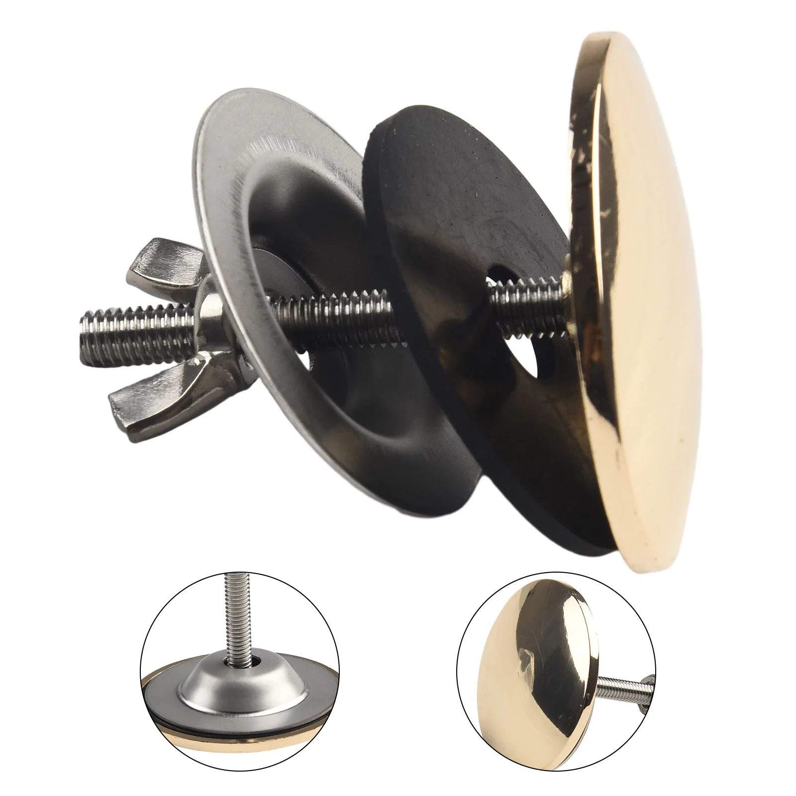 12-49mm Stainless Steel Sink Decorative Sink Cover, Marble Hole Cover, Three-hole Ceramic Hole Home Bathroom Accessories
