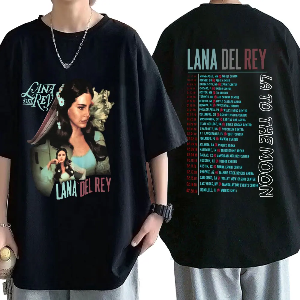 T-shirt Graphique Imprimé Intégral Lana Del Rey - Pour Adolescents, Coupe Ample - Tissu Polyester Respirant