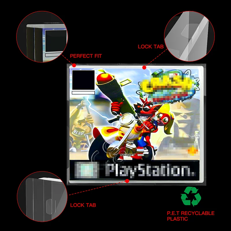 Limpar Pet Plastic Armazenamento Display Box Protetores para Double Playstation Ps1 cd Video Games - Image 5