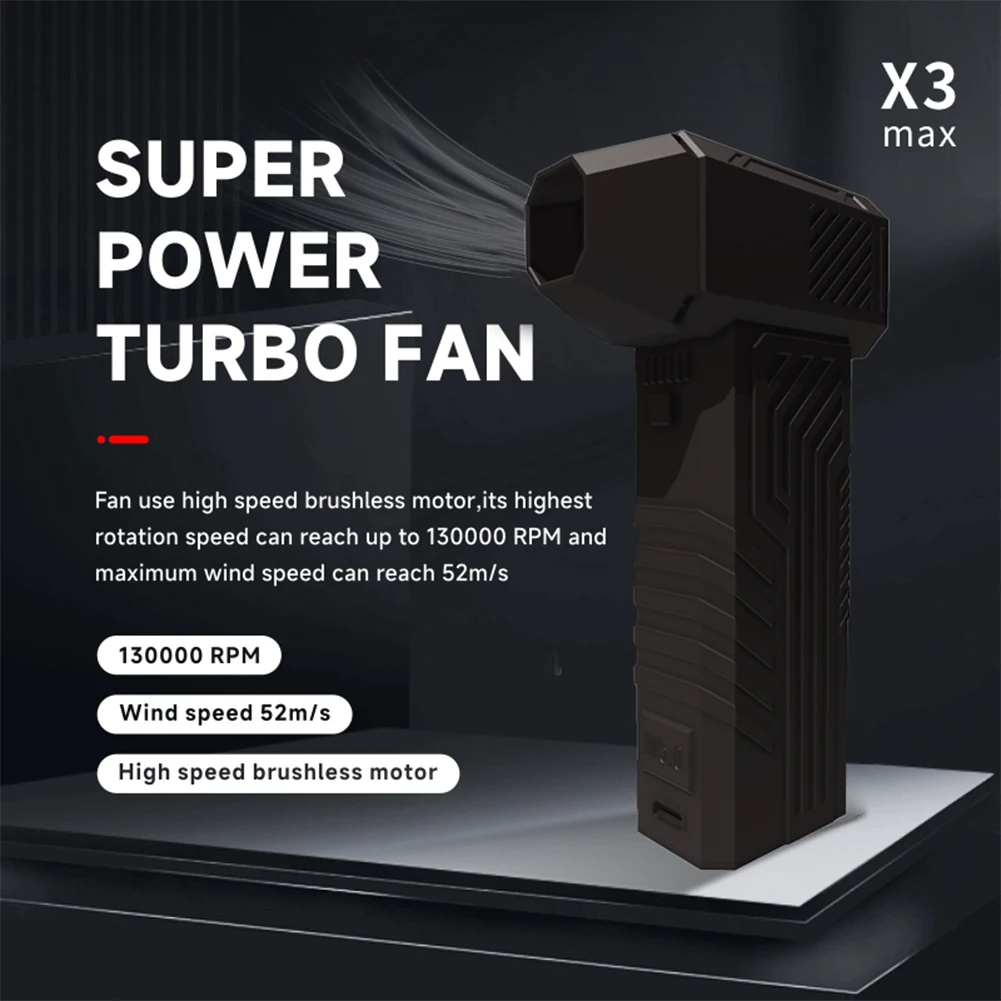 130000 RPM Turbo Violent Fan 52m/s Brushless Motor Industrial Duct Fan 3 Speeds Dust Blower Air Duster for Computer Keyboard/Car