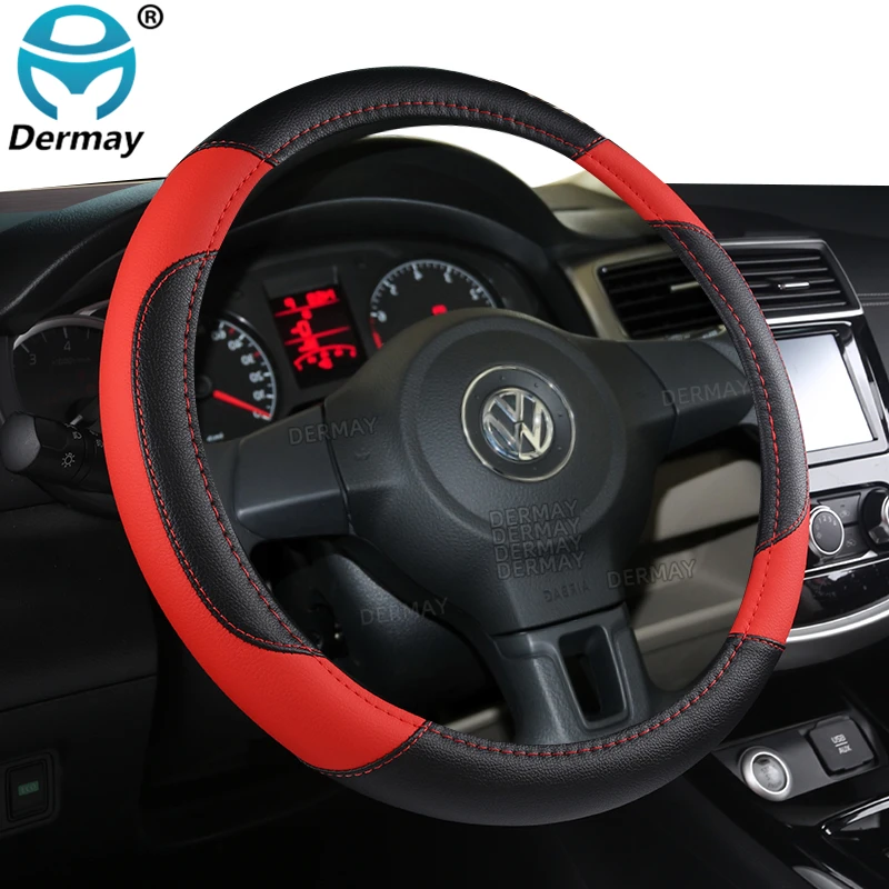 Car-styling Steering Wheel Cover PU Leather 37-38CM Cars Wheel Covers Anti Slip Breathable Universal Auto Accessories,steering wheel cover