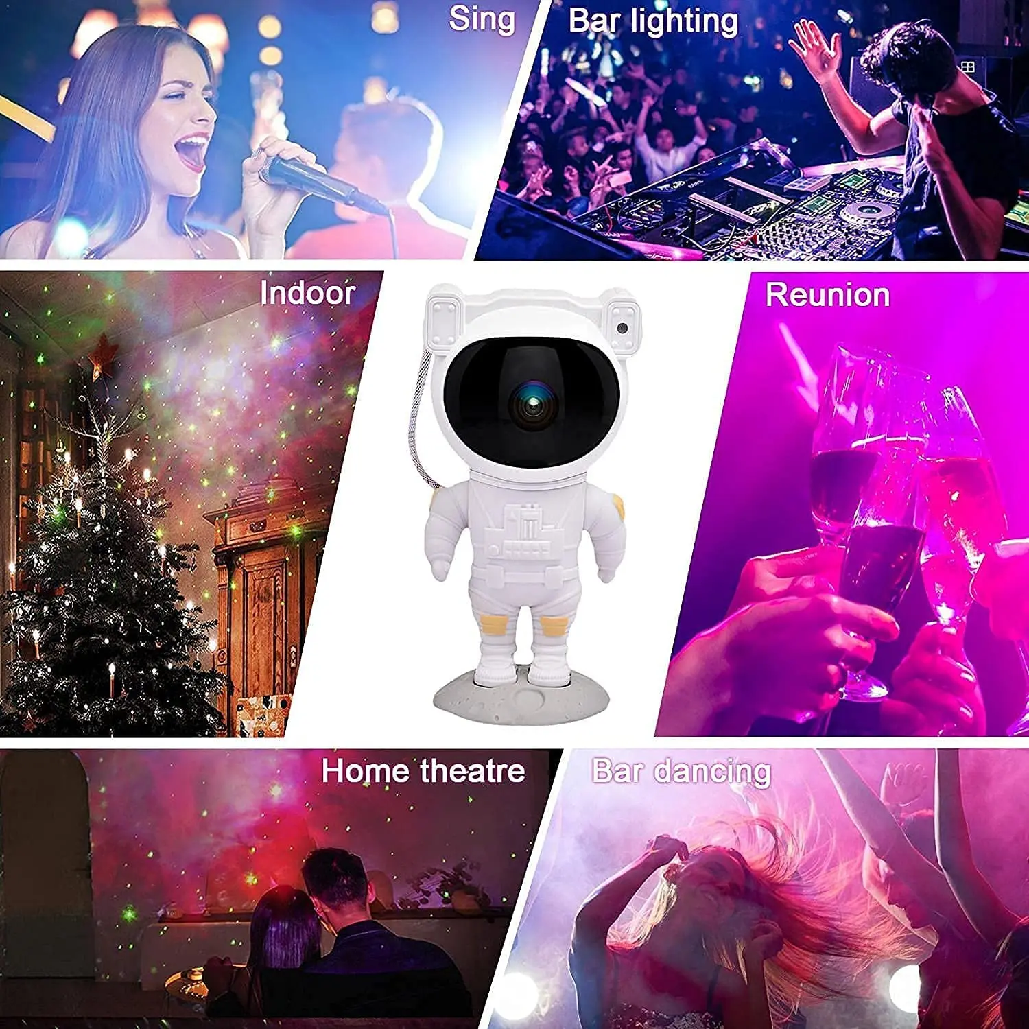 

Astronaut Projector Lamp LED Galaxy Star Projector Kids Night Light Nebula Lamp Remote Rotating for Bedroom Home Decoration Gift