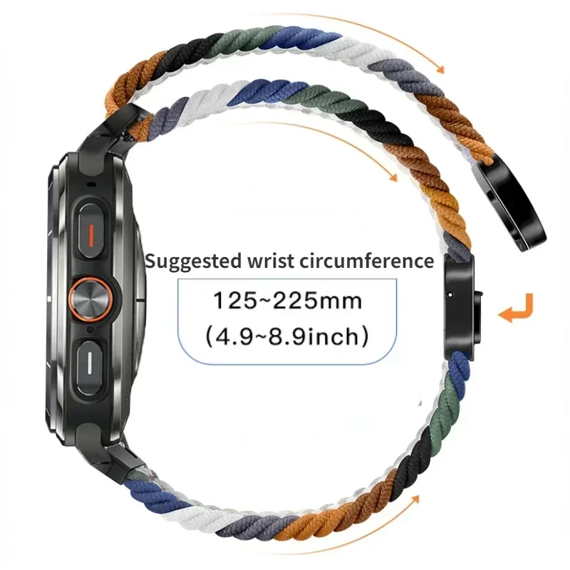 Nylon Braided Loop Strap with Metal Magnetic Clasp