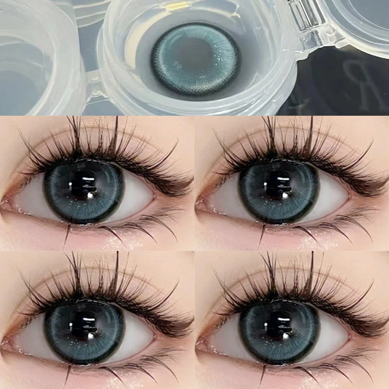 

KSSEYE 1 Pair New Eyes Contacts Lenses For Eyewith Myopia Diopter Eyes Blue Beauty Contact Lenses Eye Yearly New Fast Shipping