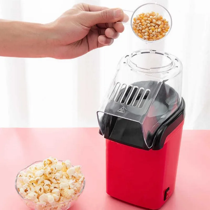  Máquina para hacer palomitas de maíz, máquina de palomitas de  maíz de 1200 W, tasa de estallido del 99%, máquina eléctrica de palomitas  de maíz con taza medidora y cubierta extraíble