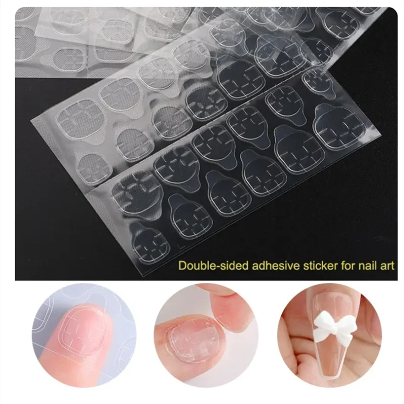 5 Sheets 120pcs nail glue tape Double Sided Adhesive Glue Sticker Sticky Tape For Fake Designs False Nails Art Tips Acrylic Manicure