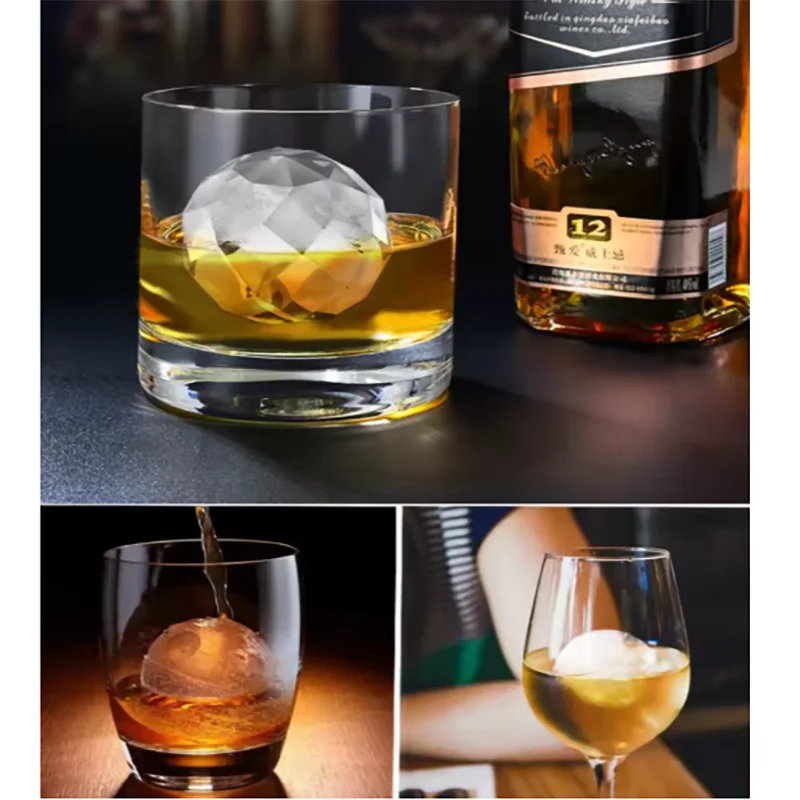 Whiskey Ice Ball Maker Plastic Mold for Home Bar and Party