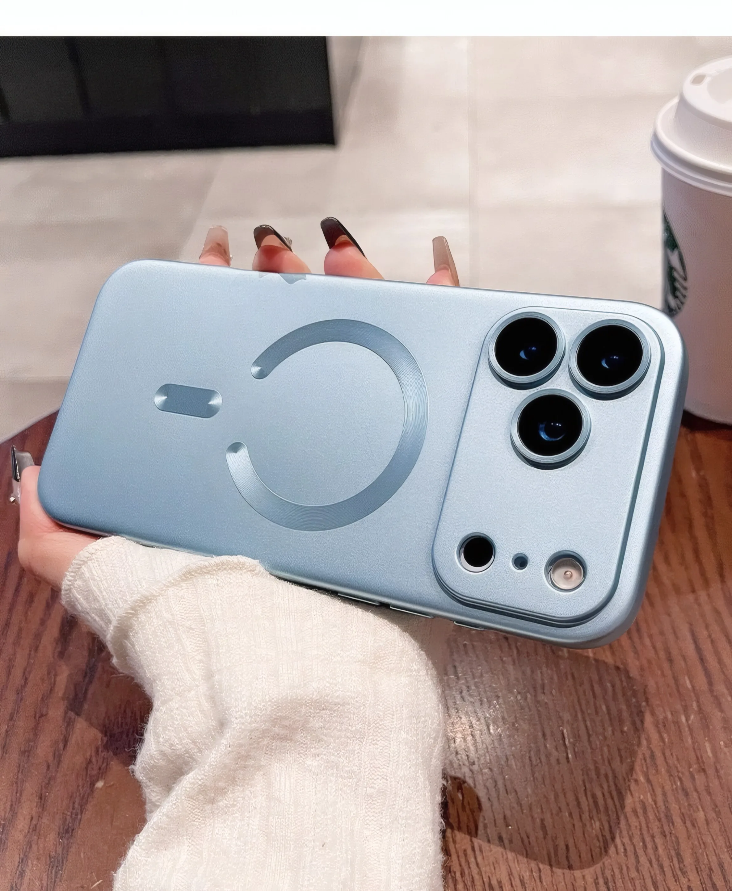 Luxury Matte Magnetic Wireless Charging Case with Glass Lens Protector