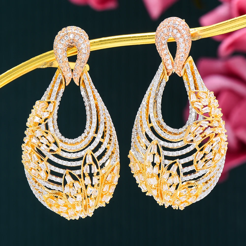 Siscathy 2022 Dubai Orecchini A Goccia D'Acqua Vuoti Nigeriani Per Le Donne Orecchini Da Sposa Africani Da Sposa Boucle D'Oreille Femme