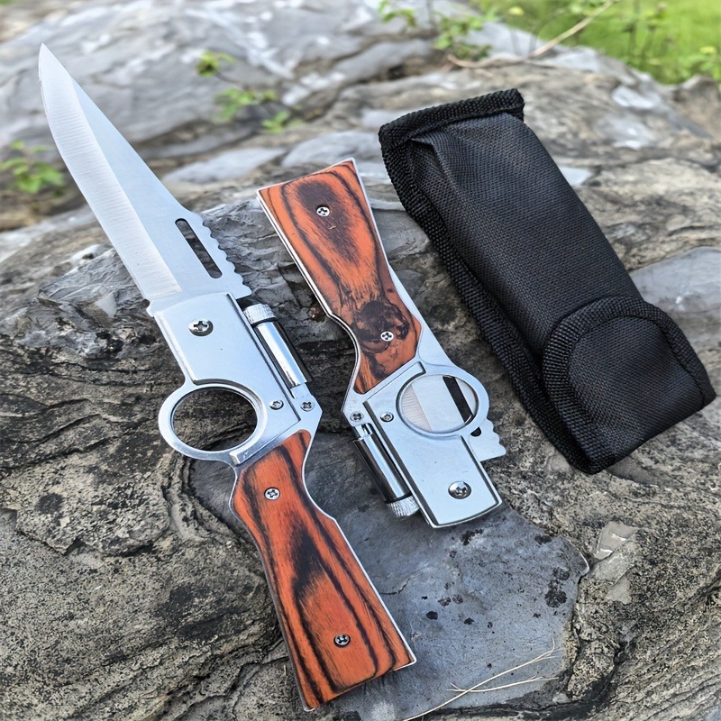 New AK Folding Knife with LED Lights Sharp 5C13Mov Blade Outdoor Survival Knife Hunting Tactical Multi-Purpose EDC Tools