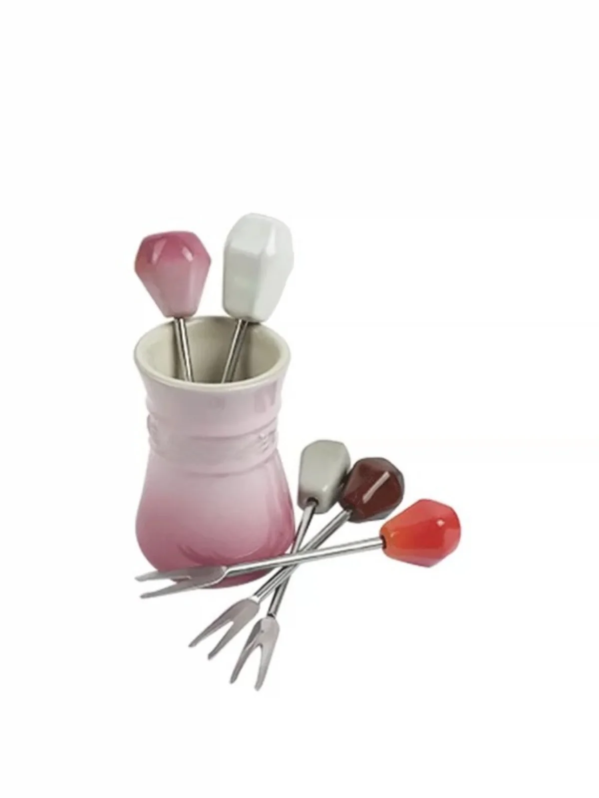 Le Creuset Cerc Fruit Fork Children's ternoon Tea Tableware Cake Dert Fork 5-Piece Set Stainl Steel 304 Material