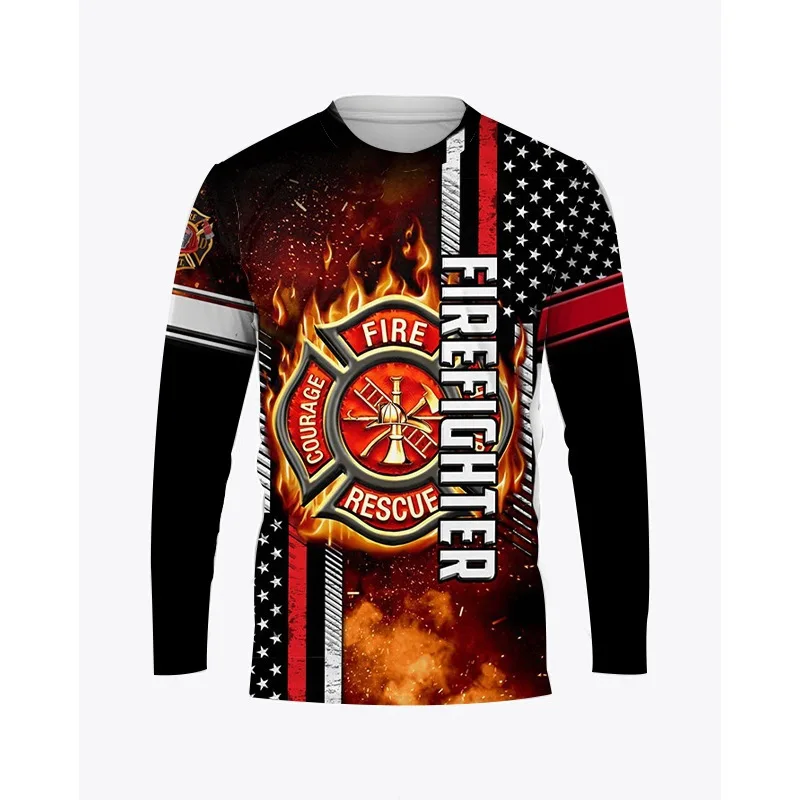 Autumn Mens Long Sleeved Graphic T Shirt Oversized Pullover
