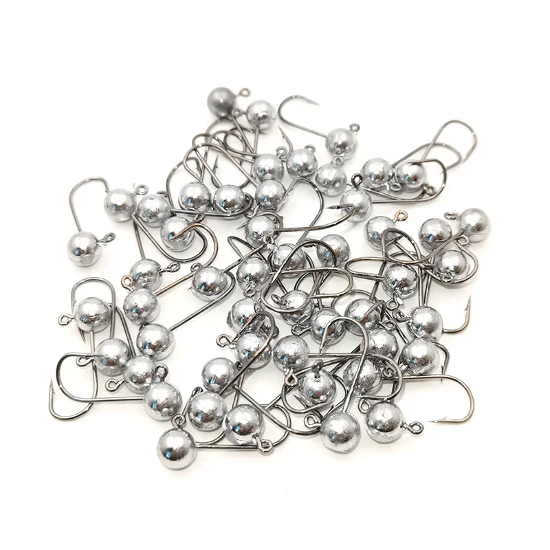 Hameçon jig tête exposée pour truite et bar, leurre souple avec hameçon barbelé, pack de 10 pièces