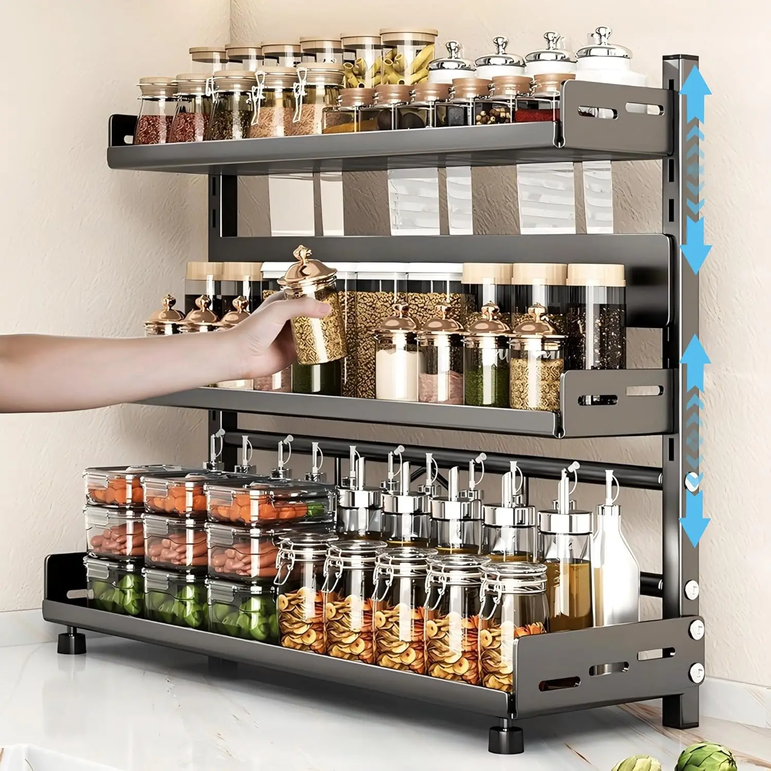 Adjustable Three-Tier Spice Rack 1