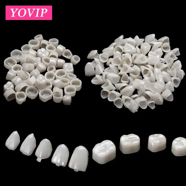 2 Packs Dental Temporary Crown Material For Anterior 50 Pcs + Molar 50 Pcs Teeth Veneers Oral Care Tool Dental Treatment