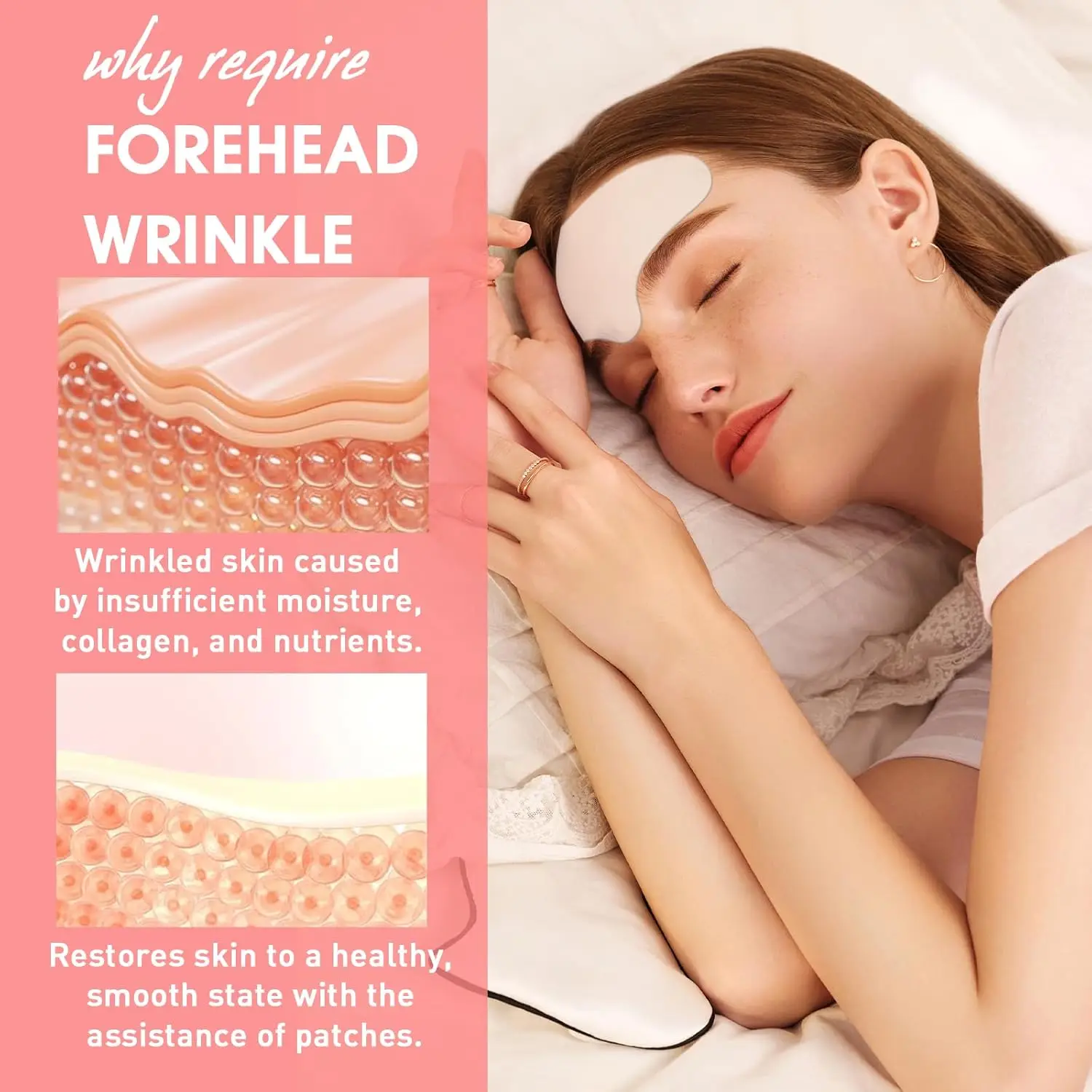 8Pcs Silicone Forehead Wrinkle Patches Reusable Anti Wrinkle Facial Pads for Smoothing Forehead Wrinkles & Fine Lines Overnight