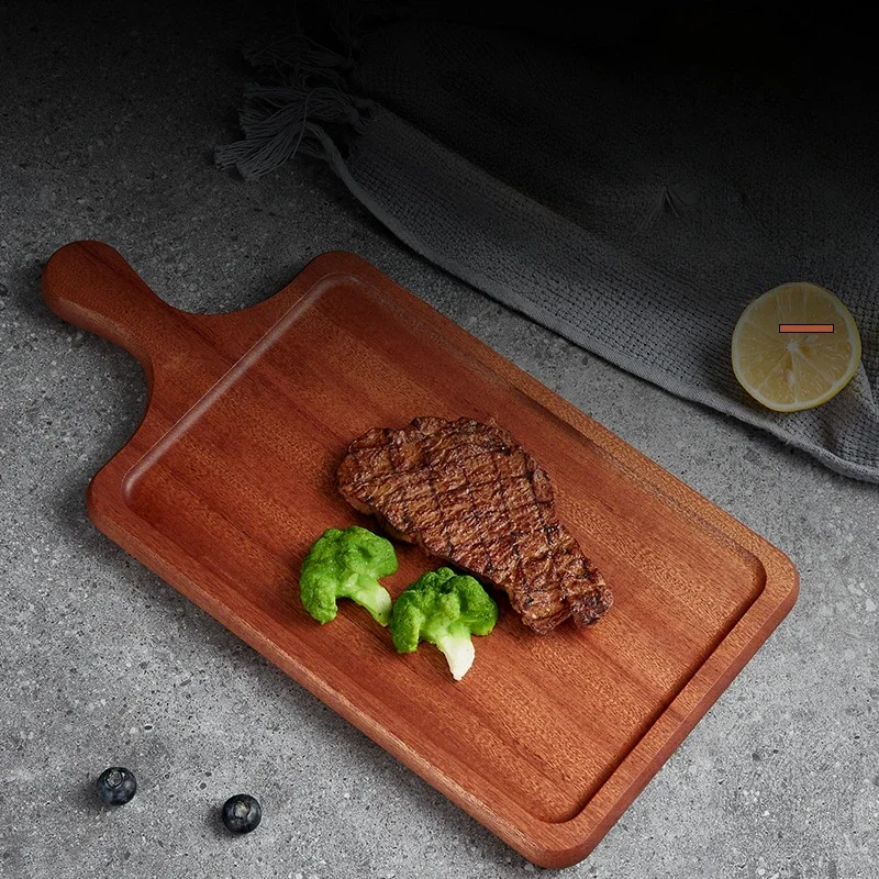 Ebony wood cutting board walnut wood steak plate wooden dinner plate pizza tray party special bread restaurant supplies