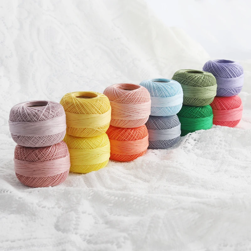 Rhapsody Premium Size 80 Cotton Crochet Thread 100% Egyptian Mercerized Singed 13 Colors 10G Tatting Needlepoint Bobbin Lace 5