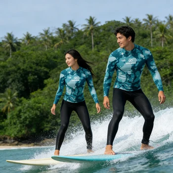 Rashguard Long Sleeve Men's and Women's Surfing Clothing Surf Water UPF50+Beachwear Swimwear Lightweight for Fishing Water Sport 1