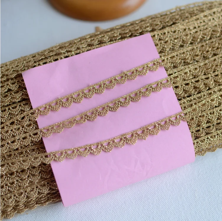 Dark Gold Lace Ribbon lace ribbon lace sewing supplies lace sewing accessories lace decoration lace accessories 10 Yards Decorative Lace Trim For DIY Wedding Christmas Craft DIY Sewing Accessories