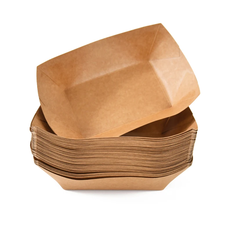 5pcs Kraft Paper Dessert and Snack Boxes, Disposable Cake Containers, Pastry Trays, Fre... - SKU PDSB1200 - UGI Packaging