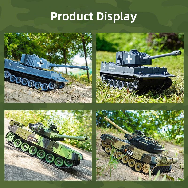 Remote Control Tank 7Ch 2.4G 1/30 RC Crawler Tank Model World War Military Truck Simulation sound Tiger Toys for Boys Kids Gifts
