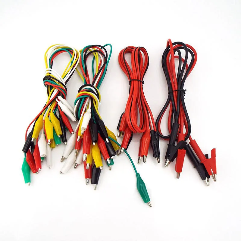 Dual Crocodile Clips Alligator cable 4mm Banana plug extend cord Connector Test lead Probe Cable for DIY Electric Testing C1