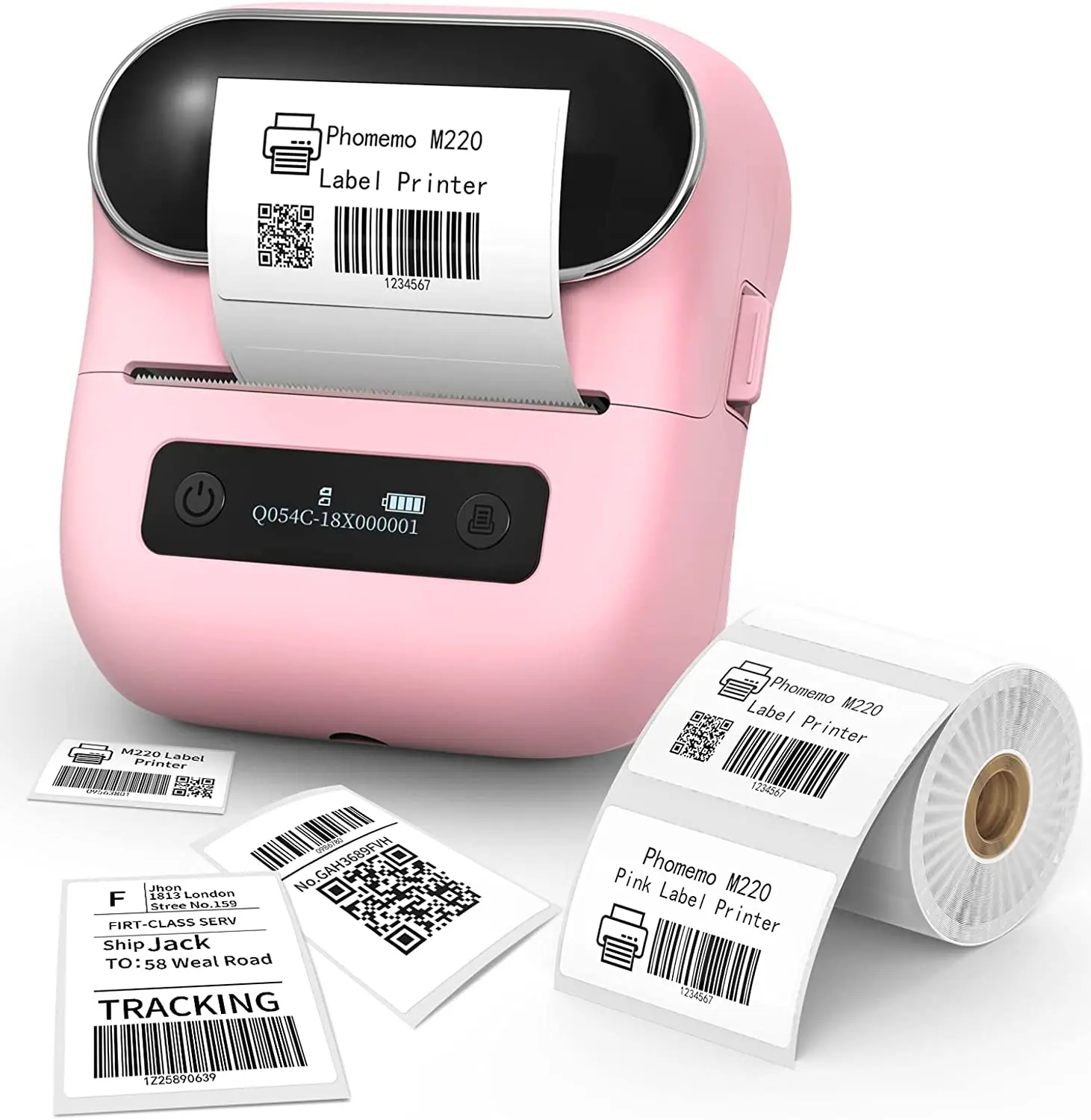 Phomemo Pencetak Label M220 Pembuat Label Mini Barcode Label Printer Nirkabel Portabel Mesin Pembuat Label Stiker untuk Alamat