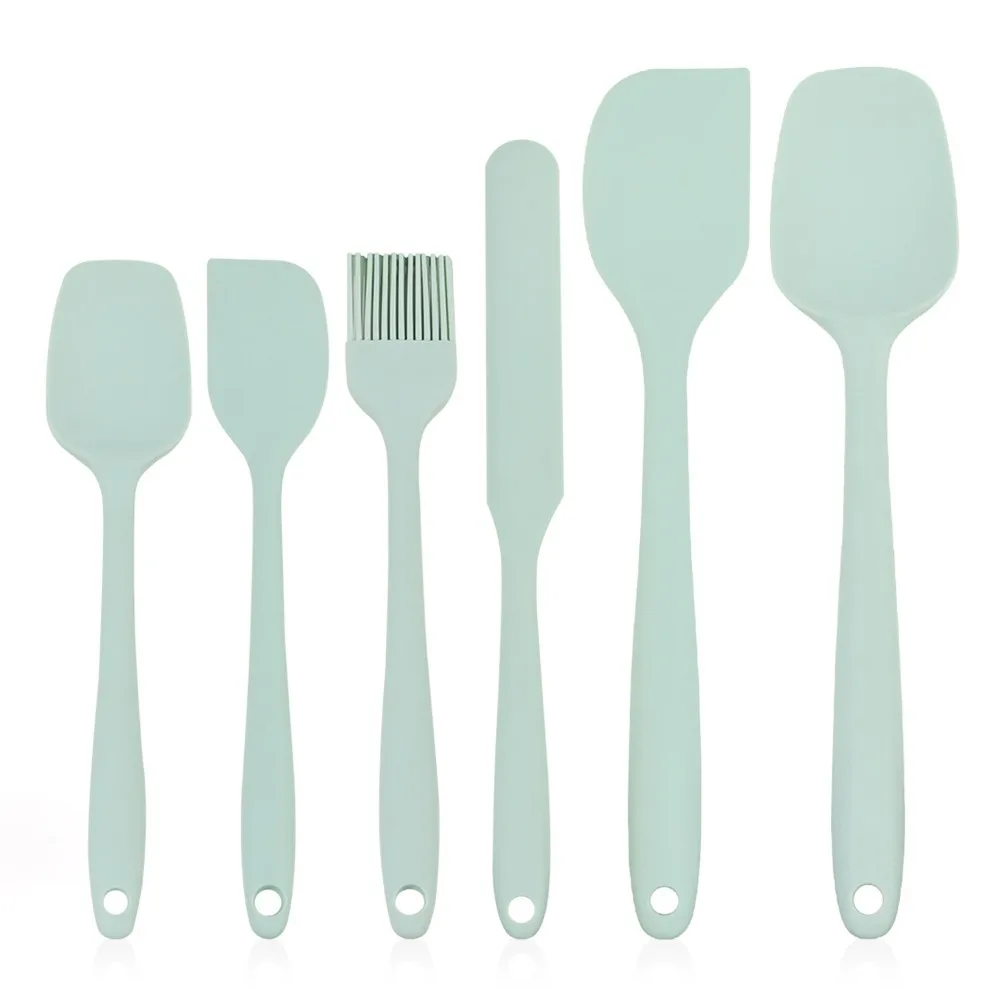 

6 Pieces Silicone Spatula Set Food Grade Non Stick Heat Resistant Spatulas Turner for Cooking Baking Mixing Baking Tools