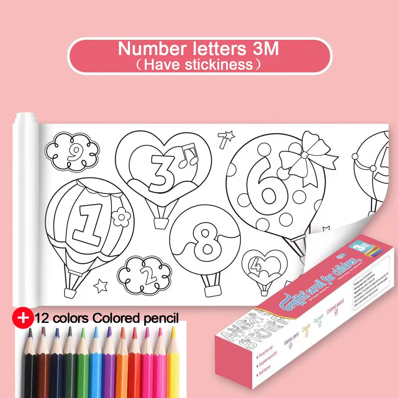 MILISTEN Roll Children's Graffiti Scroll Childrens Drawing Pads for Kids  Ages 4-8 Kids Drawing pad Colored Pencils for Kids Jumbo Stuffed Animals  Kid