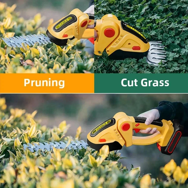 Handheld Cordless Electric Hedge Trimmer Garden Shrub Mower 2 in 1 Home Mower Gardening Tools 24V 6